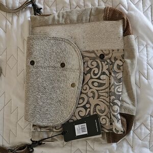 Stylish Beige and Brown Crossbody Bag